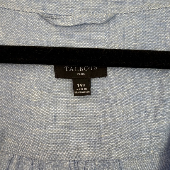 Talbots Blue chambray is Button-Front Dress with Belt - Picture 4 of 4